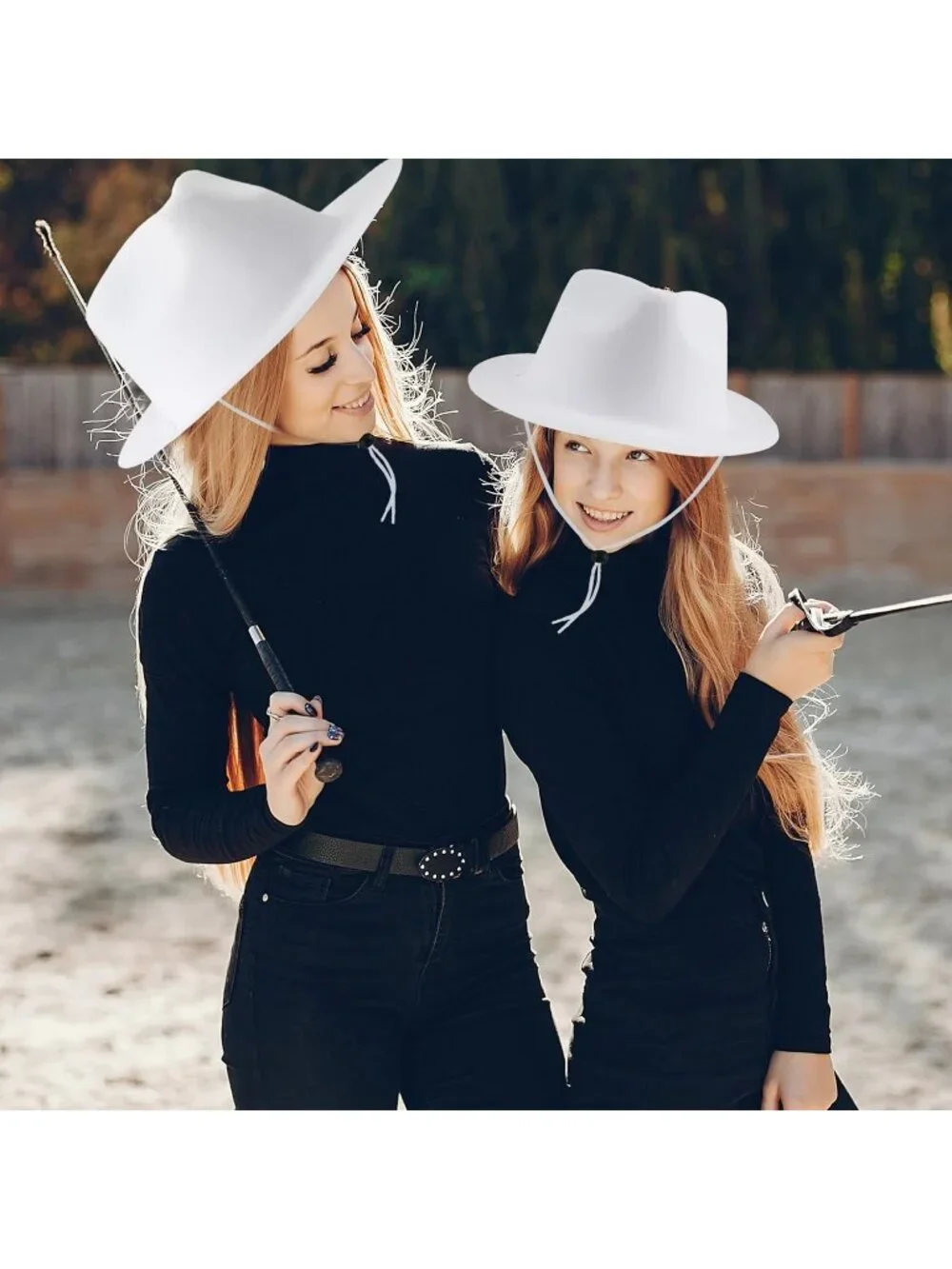 Kids White Plastic Western Costume Cowgirl Cowboy Hat 15 Pack